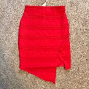 Red mini skirt